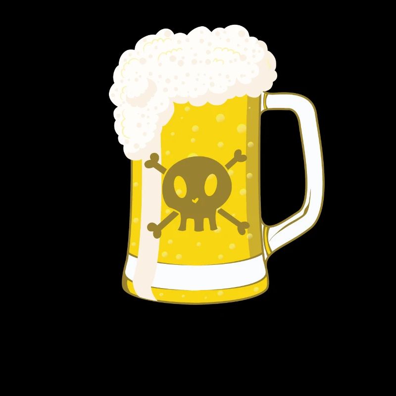 Bière pirate avec crâne