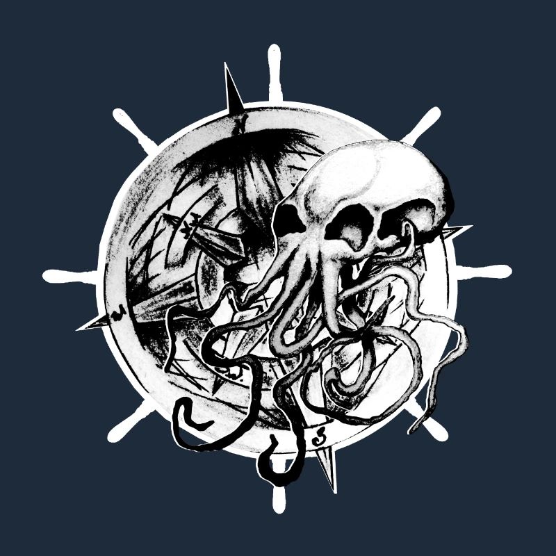 Conception de tatouage de crâne de pieuvre