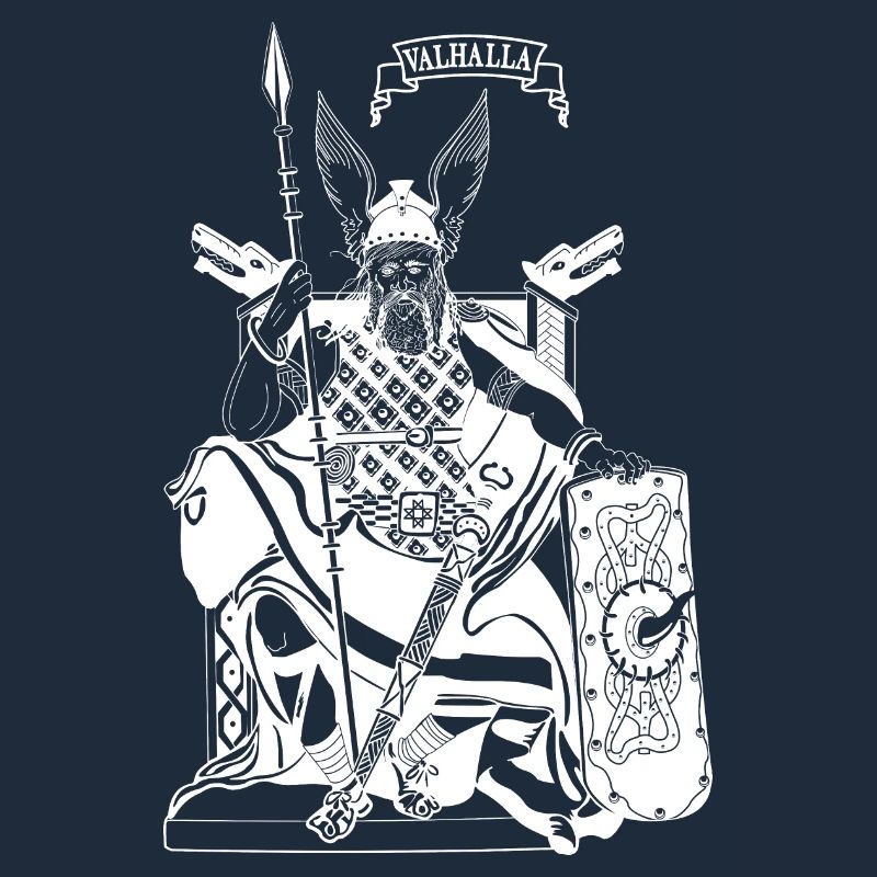 Odin on throne white