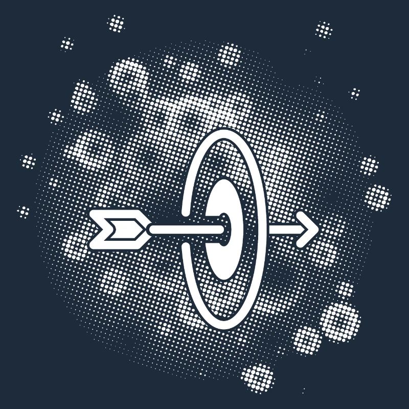 Flèche avec arrière-plan de points