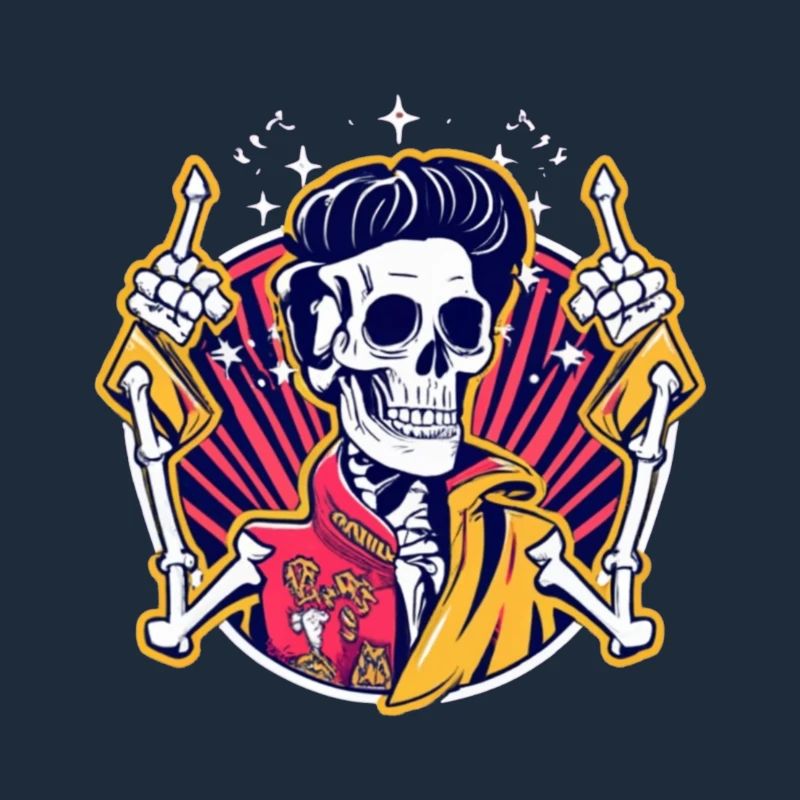 Neon Skull Rockabilly Duel