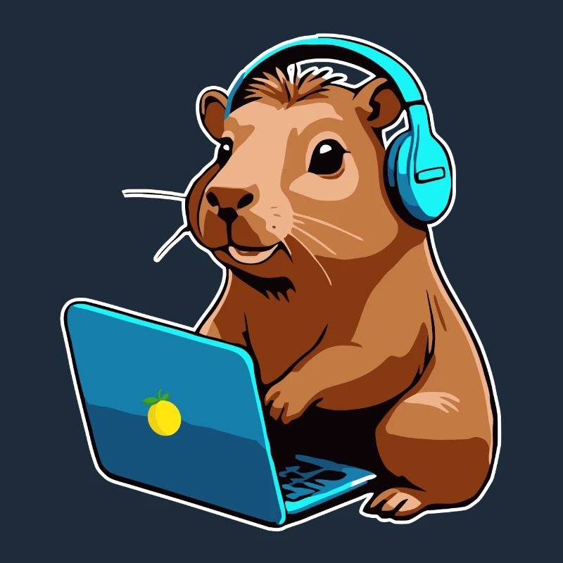 Capybara Programmer Coder Computer