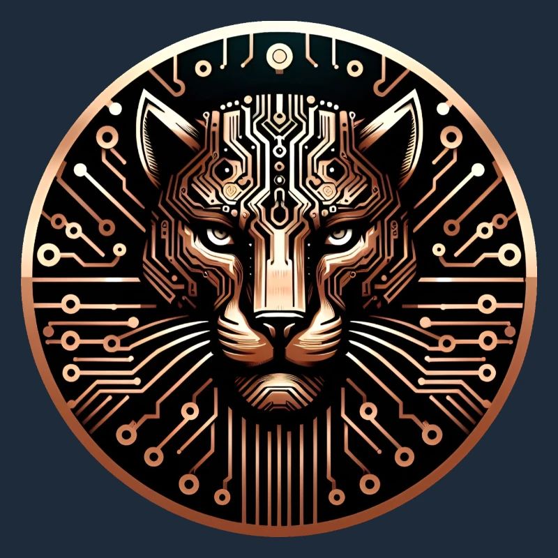 Cyber Leopard Circuit Board Digital Art