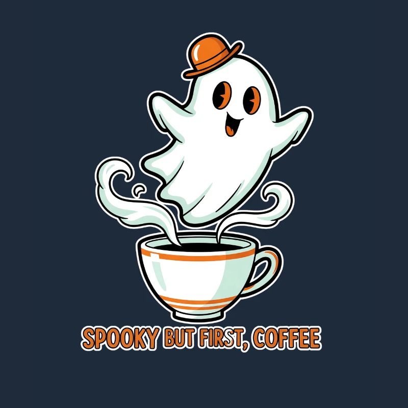 Spooky Ghost with Coffee