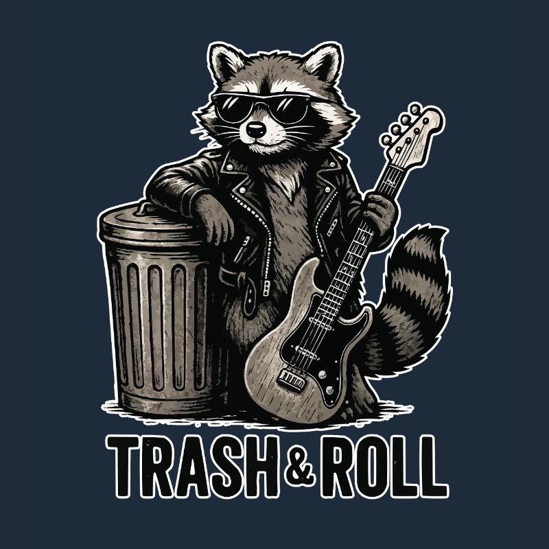 Trash & Roll Waschbär mit Gitarre