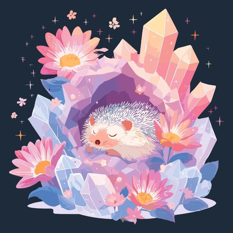 Schlafender Igel im Kristallgarten