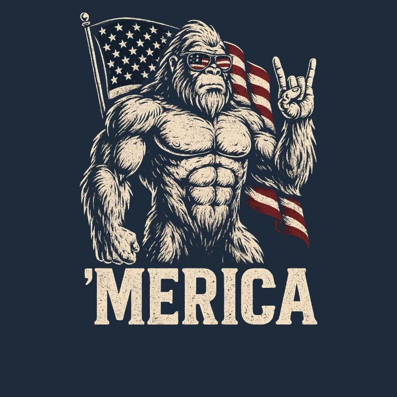 Amerika Bigfoot Lustiger Bigfoot zum 4. Juli Ameri