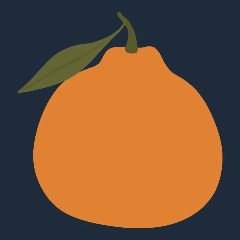Minimalist Orange with Leaf