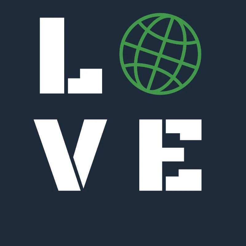 Love Globe Minimalist Typography Graphic