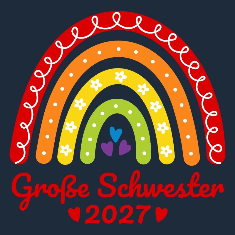 Große Schwester 2027 Boho Regenbogen bunt