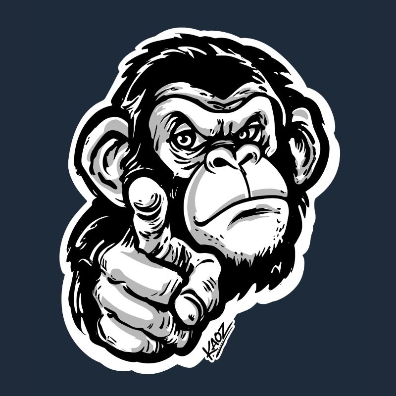Monochrome Monkey Pointing