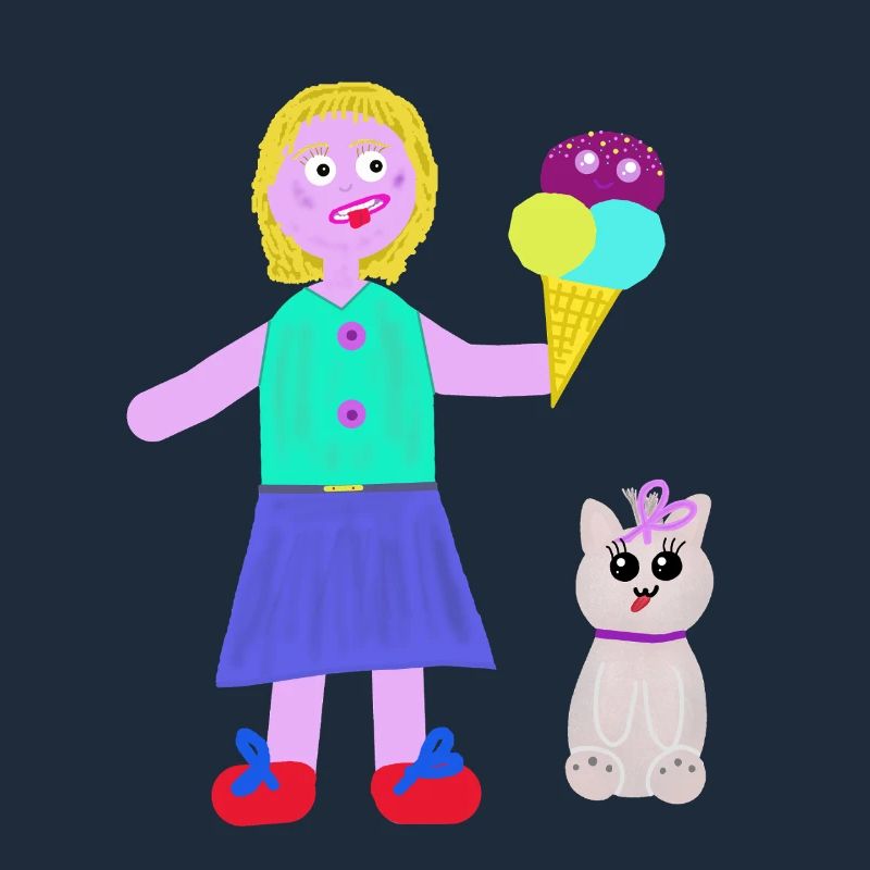 Eiscreme-Mädchen Eiscreme Eiswaffel Eis