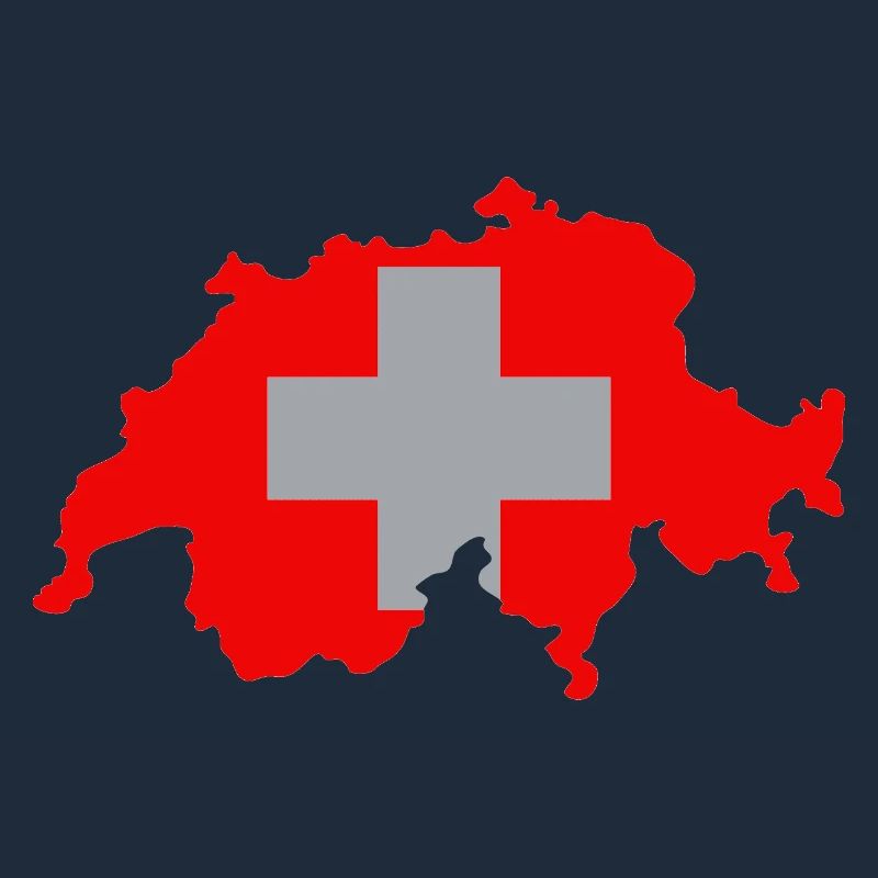 Swiss map with flag
