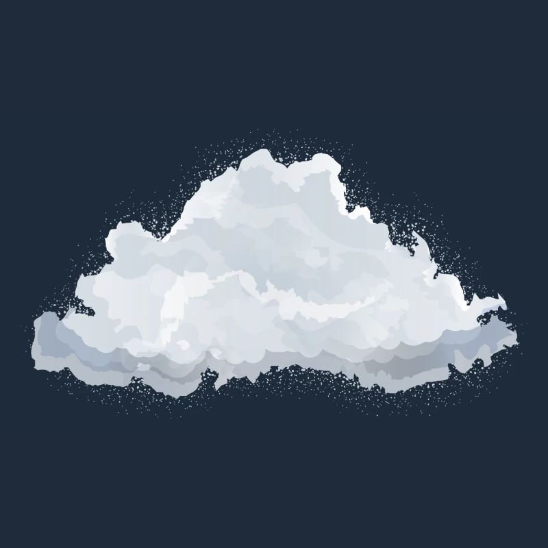 single drawn fluffy white cloud