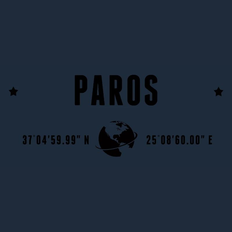 Paros Stylized Geographical Coordinates