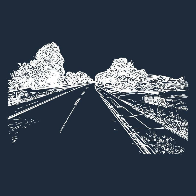 Einsame romantische Straße ins Nirgendwo