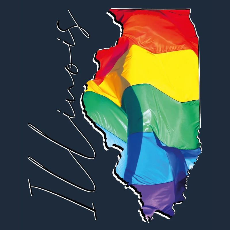 Illinois (USA) | echte Flagge | LGBTQIA+ Script