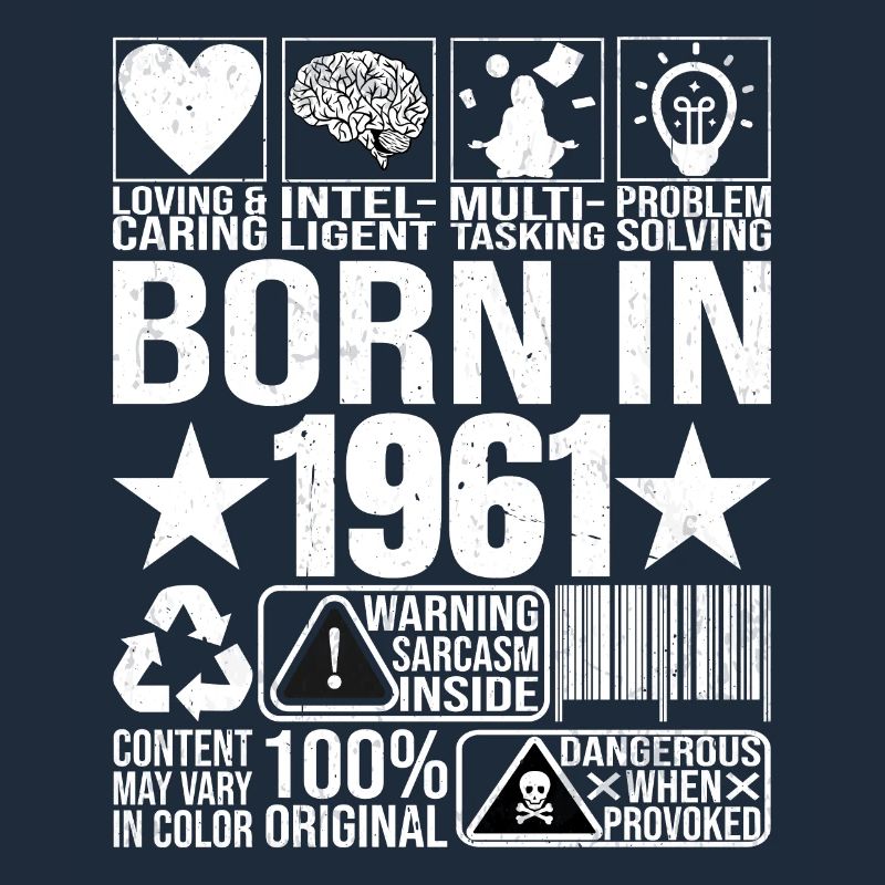 Né en 1961 Content Warning Label Barcode