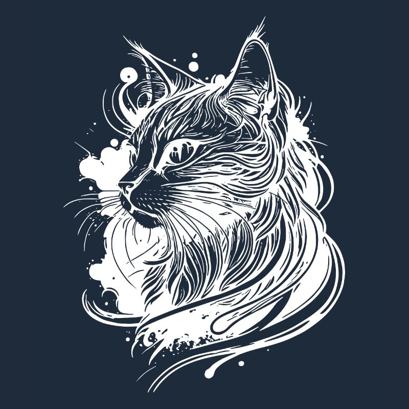 Chat de l’espace mignon dans le style de tatouage