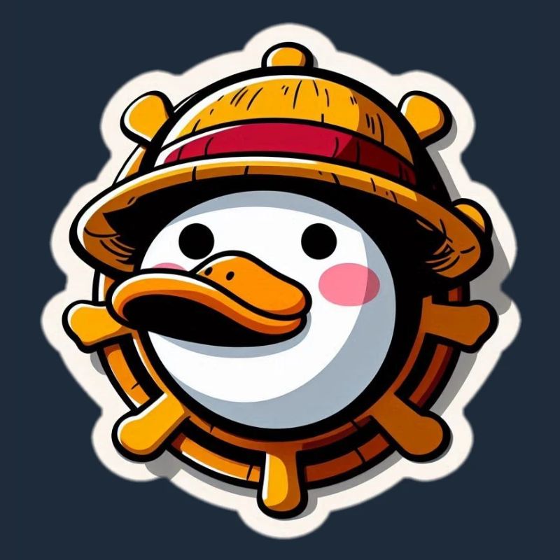 Duck with Straw Hat