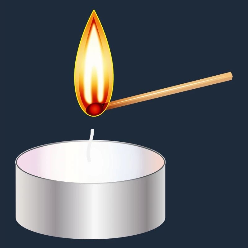 light a small tea light with match