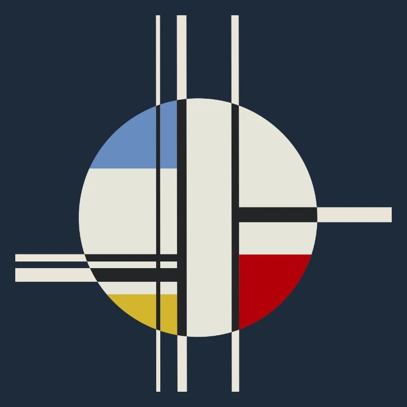 Circle Rectangles Abstract Modern Art