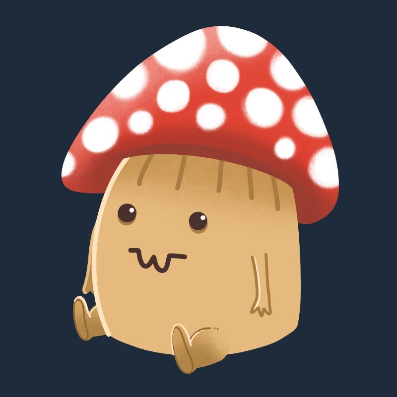 Hand Drawn cute Capped Mushroom Man