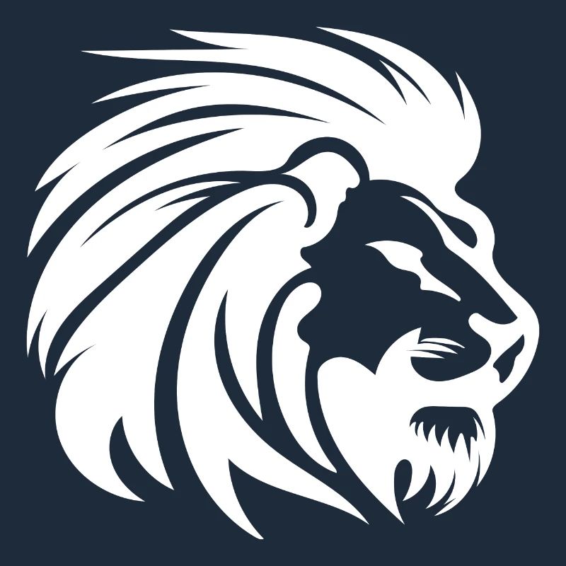 Mighty Lion Head with Mane Tattoo Style
