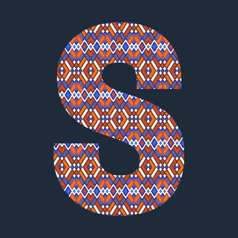 Monogram Letter S- geometric pattern