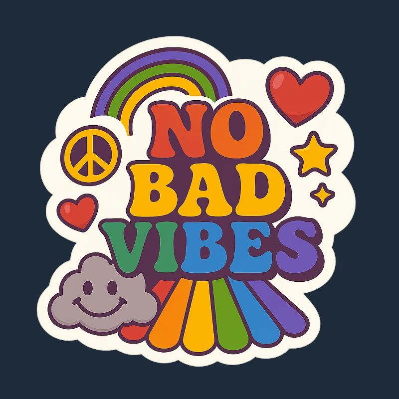 No Bad Vibes – Buntes Retro Design