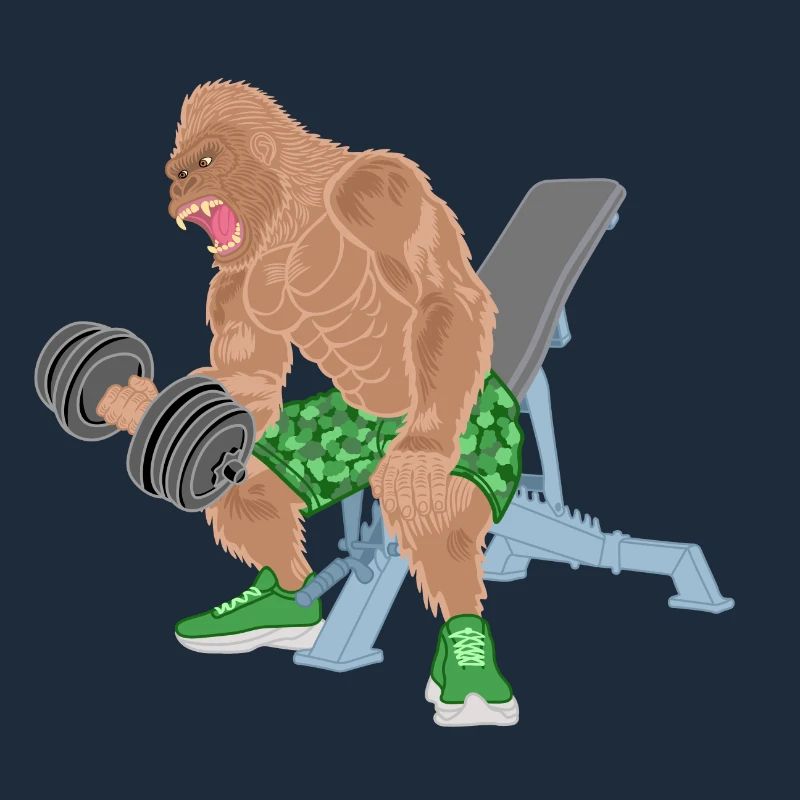 Singe, Gorille, Bodybuilder Singe, Bande Dessinée, Fitness