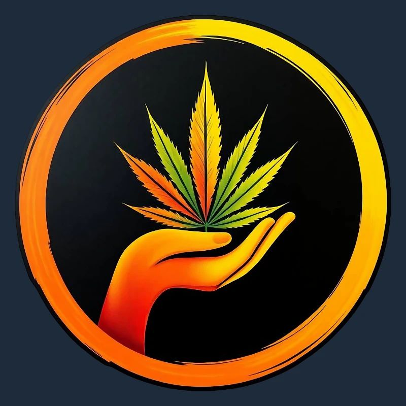 Marijuana leaf - LOGO button 1