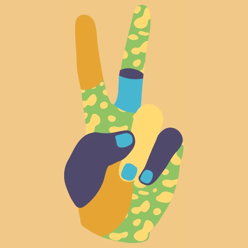 Multi-color peace hand