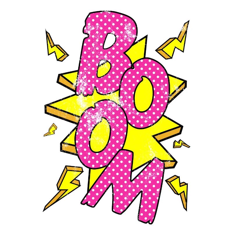 Pop Art / Comic: BOOM - Speech bubble, lightnings