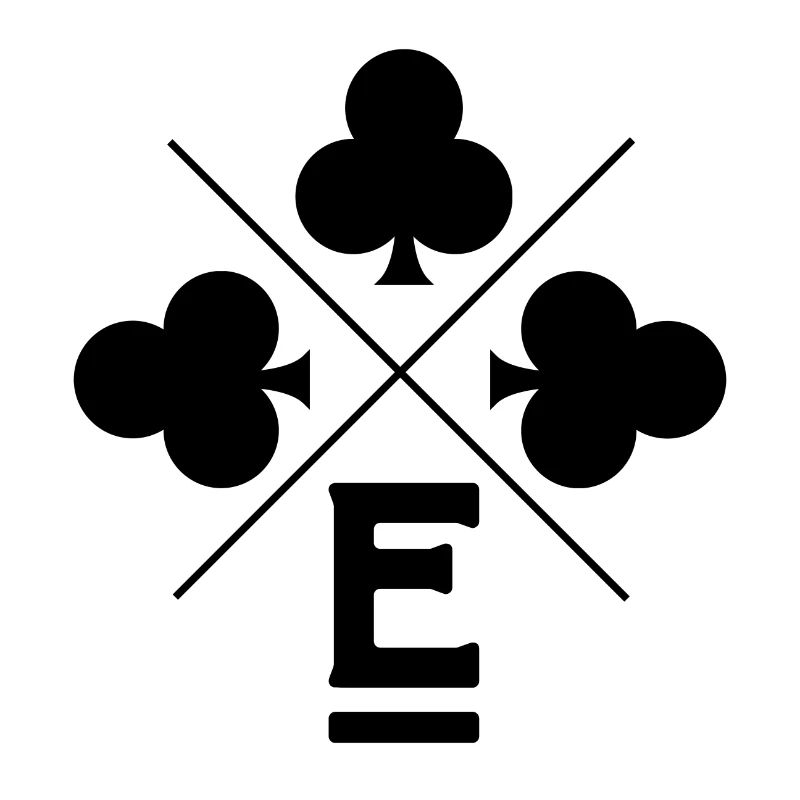 Letter e lucky clover