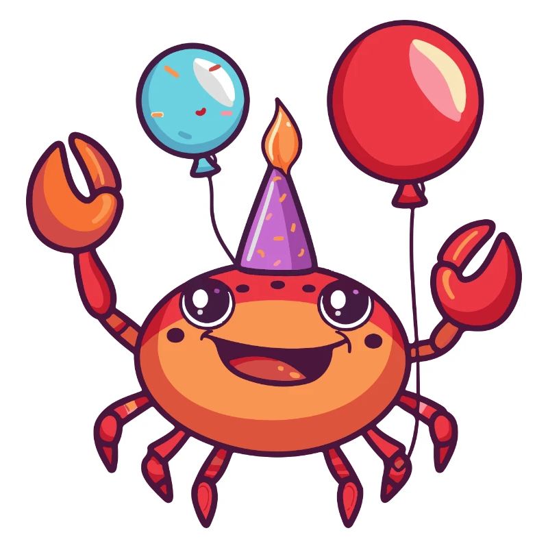 Krebs Krabbe Geburtstag Comic Niedlich