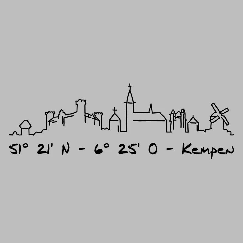 Kempen Skyline gemalt