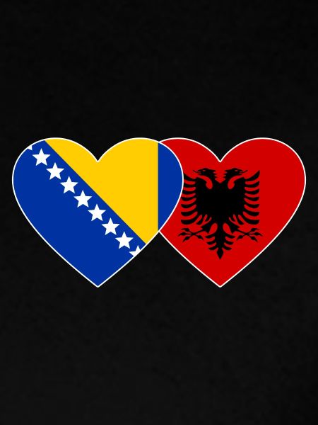 Bosnien Albanien Flag Heart