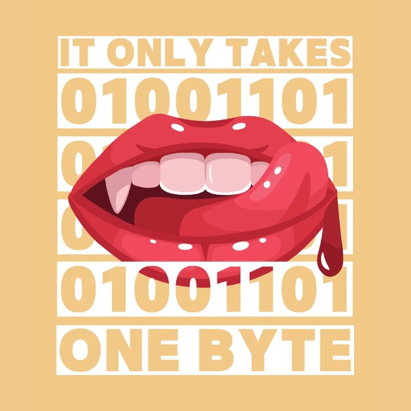 Bit bytes Binary Computer Nerd, Vampire, Dire, Jeu de mots