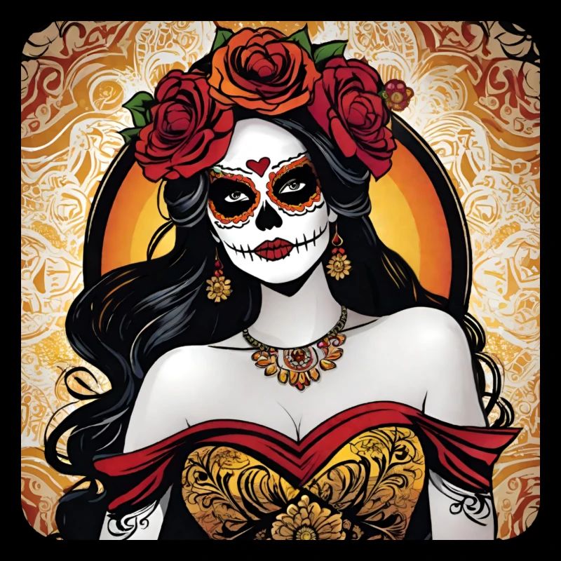 Dia de los Muertos Frau mit Rosen