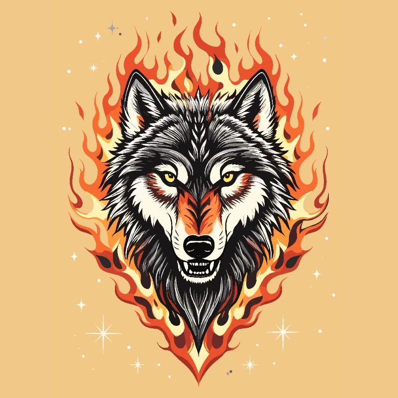 Wolf and Flames