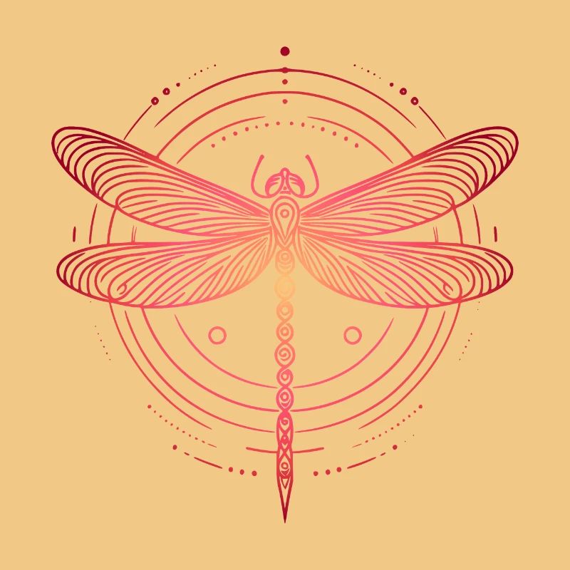 Dragonfly Spiral Patterns, Pink Gradient