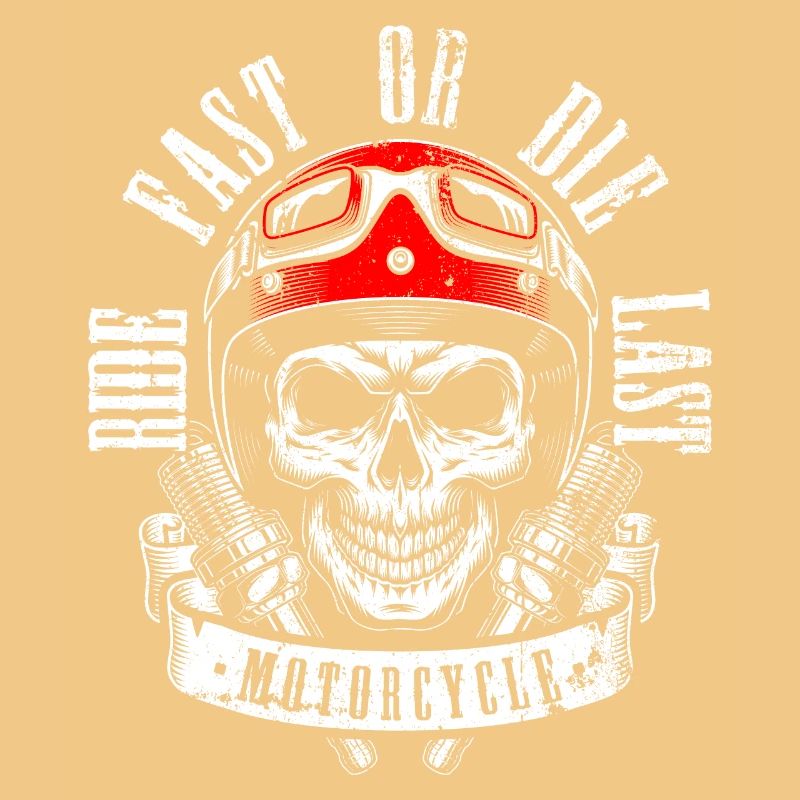 Fahre schnell oder stirb Skull Moto Art