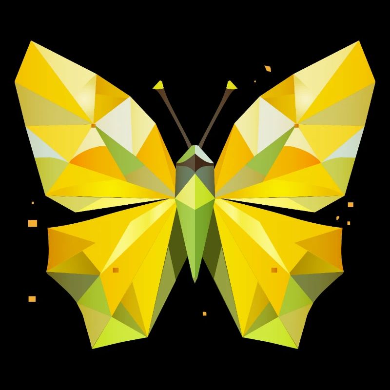 papillon citron jaune vif dans un style moderne
