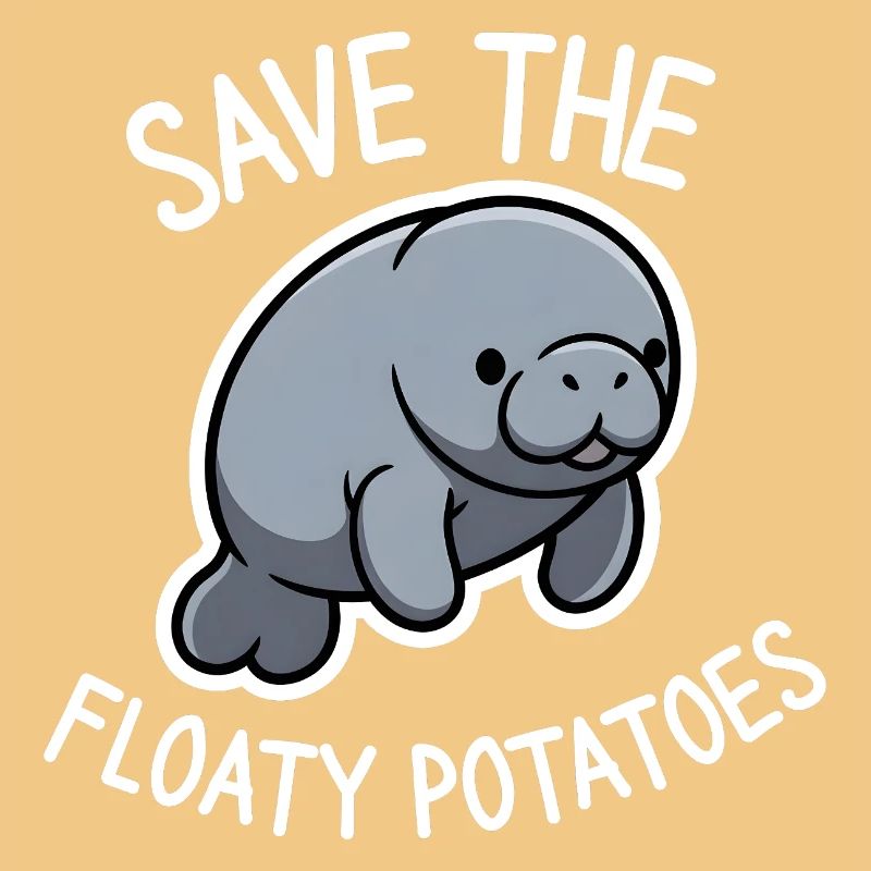 Cute Manatee Save the Floaty Potatoes 