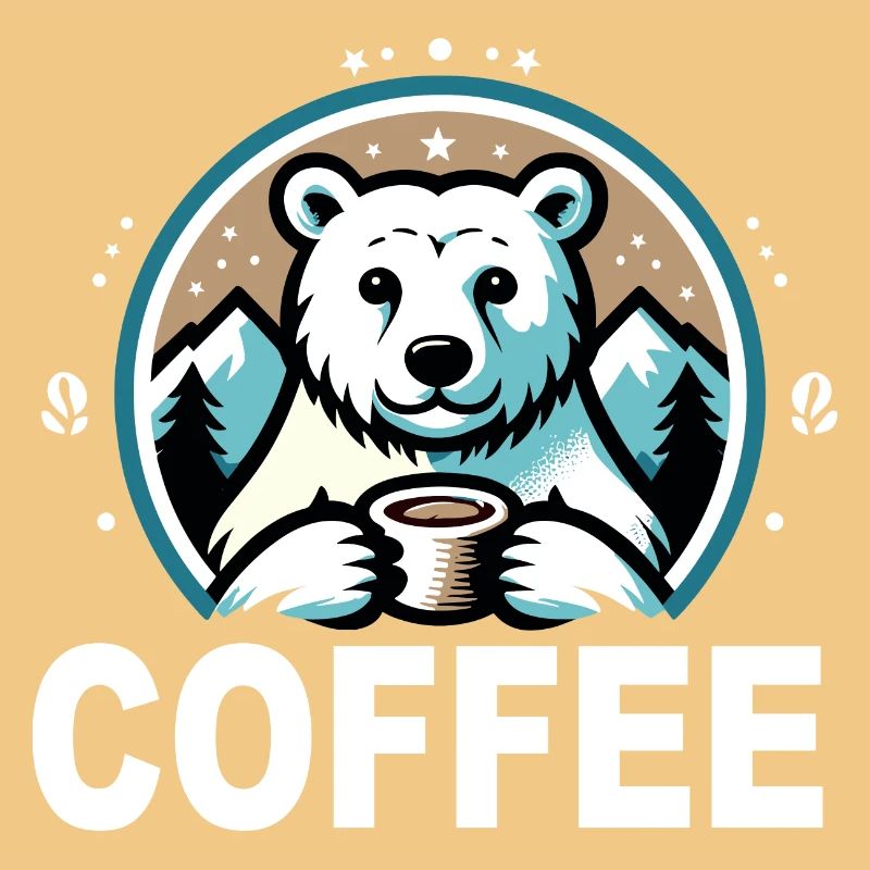 Eisbär Kaffee Kaffeetrinker Büro Cafébesitzer Café