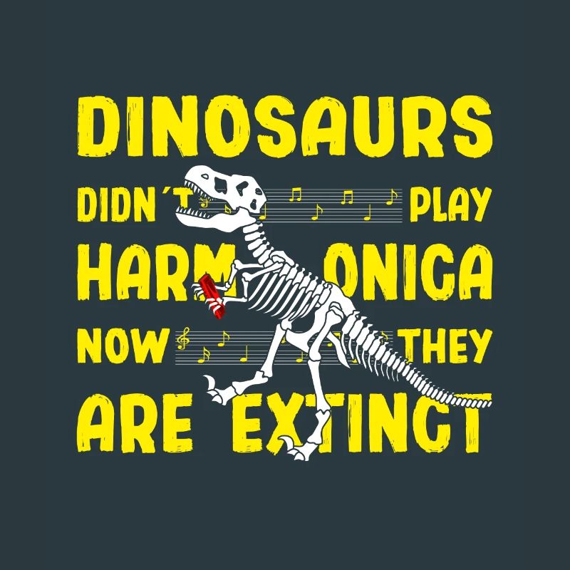 Harmonicist Funny Dinosaurs Joke Harmonica Gift