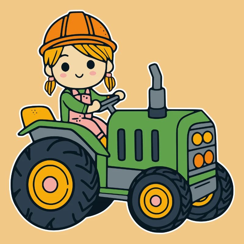 Mädchen mit Traktor