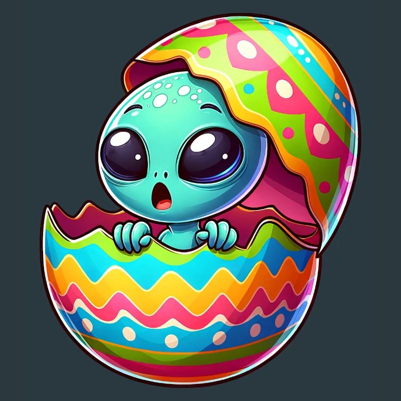 Conception colorée d’oeuf de Pâques extraterrestre éclosion