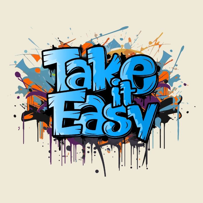 take it easy graffiti art cool saying